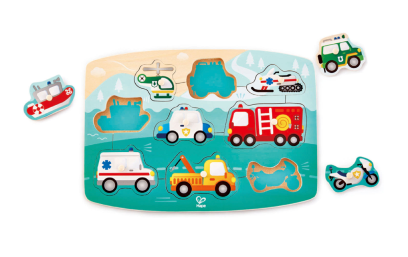 Emergency Vehicles Peg Puzzle